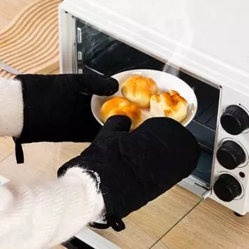 1 шт., термостойкие перчатки для микроволновой печи, ультра-толстые, нескользящие, с мягкой подкладкой, перчатки для духовки, кухонные перчатки для приготовления выпечки, кухонные перчатки A серый