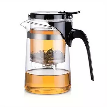 1 шт. термостойкий стеклянный чайник, чайник в современном стиле с заварочным устройством для чая, чайник для бизнеса, офиса, бытовой чайник для домашнего офиса, ресторана, отеля, чая
