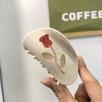 1 шт. Текстура розы, молочно-белые волосы, заколка для волос, темперамент, пучок из розовых цветов, аксессуар для волос в виде краба, новый стиль