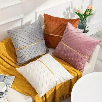 1 шт., тисненый золотой бархатный квадратный чехол для подушки - мягкая и роскошная подушка для дома, спальни, автомобиля и гостиной, 18*18 дюймов 450mm*450mm серый