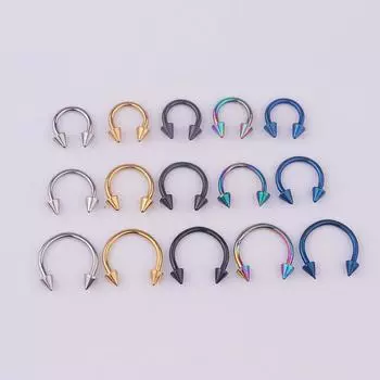 1 шт. титановый пирсинг ушей поддельные кольца в носу спиральный пирсинг губная перегородка перегородка губ брови пирсинг ушей украшения для тела 6mm 1pc роман серебряный