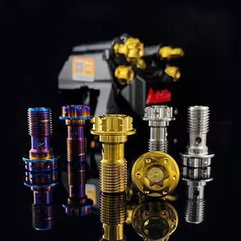 1 шт. титановый сплав болт M10 шаг 1,25 мм фланец шестигранная головка одно отверстие банджо винт детали для мотоцикла тормоз двойной линии серебряный