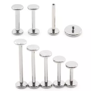 1 шт. титановый внутренний резьбовой плоский анодированный лабрет губа гвоздик кольцо ухо козелок хрящ штанга серьги пирсинг ювелирные изделия #1 1.2*6*3mm