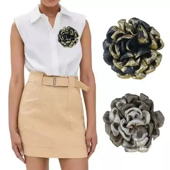 1 шт. тканевые аксессуары для одежды аксессуар цветочный корсаж ручной работы DIY нагрудный цветок винтаж 10 см