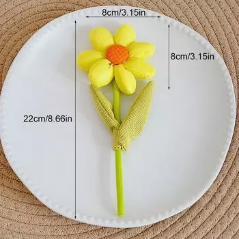 1 шт. Тканевый цветок Домашний декор Искусственные цветы Реквизит для фотосъемки Одиночный тканевый цветок Настольное украшение 22см