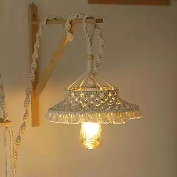 1 шт. тканый абажур Simplicity в стиле бохо, белый, нежный, хлопчатобумажный гобелен, ручная работа