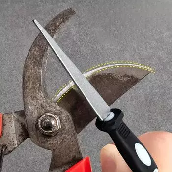 1 шт. точильный стержень с алмазным покрытием, углеродистая сталь, двухсторонний, легкий, лезвие в форме листа, металлическая ручка, точилка с плоским лезвием 140mm