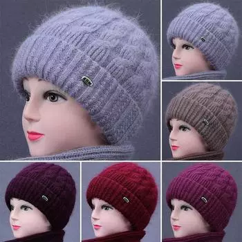 1 шт., толстая бархатная вязаная шапка для пожилых людей, шляпа среднего возраста, шерстяные шапки, женские уличные холодные и теплые шапки вино красного