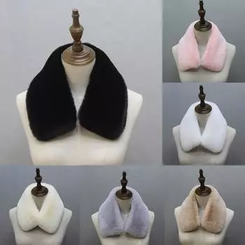 1 шт. толстый теплый пушистый искусственный меховой шарф кожаный воротник женская шаль зима
