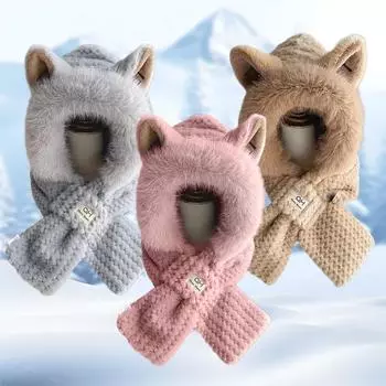 1 шт. толстый уличный лыжный пушистый теплый зимний плюшевый шарф цельная шапка велосипедная шапка наушники