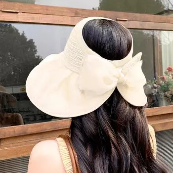 1 шт. тонкая лента с бантом, солнцезащитный козырек, пустая шляпа от солнца, уличная пляжная кепка, рыбацкая шляпа