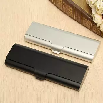 1 шт. Тонкий металлический жесткий матовый футляр для очков, защитная коробка для очков, футляр для очков серебряный