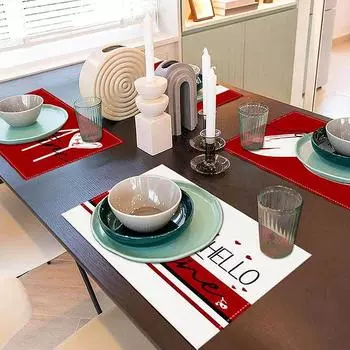 1 шт., товары для вечеринки в честь Дня святого Валентина, изоляционная прокладка с рисунком любви, напечатанная салфетка, праздничные принадлежности, льняной материал с надписью