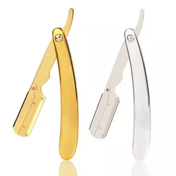 1 шт., традиционная ручная бритва, профессиональная складная бритва из нержавеющей стали с прямыми краями, острая парикмахерская бритва серебряный