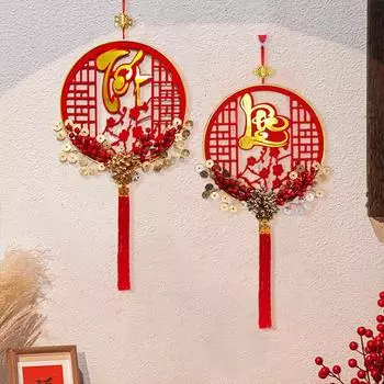 1 шт., традиционный вьетнамский дизайн, вьетнамский деревянный кулон, праздничные принадлежности, новогодний кулон с кисточкой 39X90 см