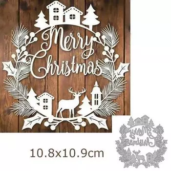 1 шт., трафарет для скрапбукинга с Рождеством, шаблон для тиснения бумаги «сделай сам», вырезанная рамка