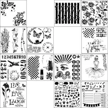 1 шт. трафареты белый альбом ремесла ПЭТ пластик 14,1*13 см тиснение трафареты живопись скрапбукинг живопись трафарет ручной работы S47