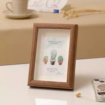 1 шт. Трехмерная полая рамка для фотографий из сухоцветов ручной работы из дерева, вдохновляющая каллиграфия Pack of 1