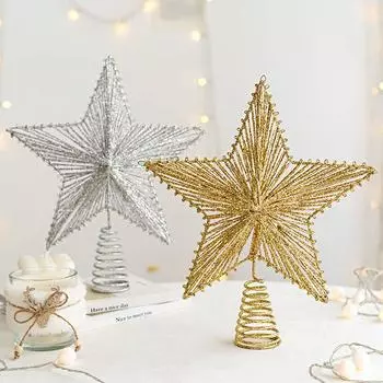 1 шт. Трехмерные железные блестящие полые рождественские елочные украшения, макет сцены красный