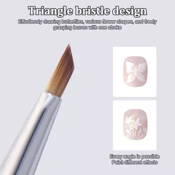 1 шт. Треугольная кисть для дизайна ногтей, ручка-кисть с 3D-типсами, узор для фототерапии, акриловый гель, инструменты для маникюра своими руками onesize
