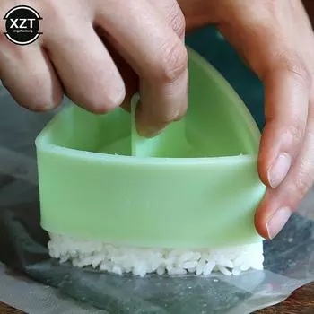 1 шт. Треугольная пластиковая форма для рисовых шариков для суши DIY, набор форм для онигири, кухонные гаджеты, японские кухонные аксессуары для бэнто бежевый