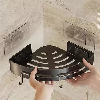 1 шт. Треугольная полка для хранения в европейском стиле для ванной комнаты, настенная ванная комната, туалет, неперфорированная полка для хранения, вешалка для полотенец чёрный