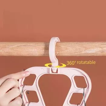 1 шт. Треугольная вешалка с девятью отверстиями, многофункциональная, креативная, пластиковая, вращающаяся, волшебная, организующая, складская стойка