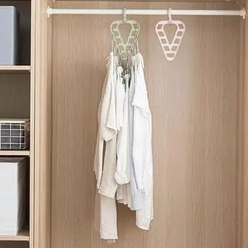 1 шт. Треугольная вешалка с девятью отверстиями, многофункциональная, креативная, пластиковая, вращающаяся, волшебная, организующая, складская стойка