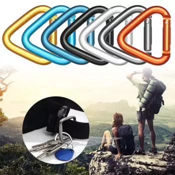 1 шт. треугольный/квадратный карабин открытый кемпинг походный брелок с защелкой крючок пряжка для чайника аксессуары для карабинов 1