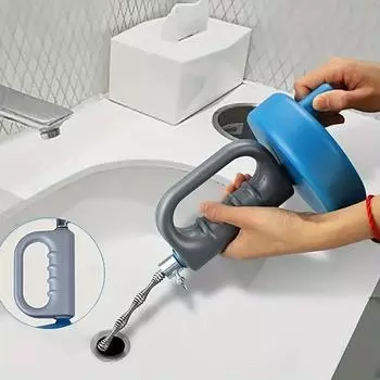 1 шт. Трубчатый земснаряд, канализационный земснаряд, ручной земснаряд, туалет, пружина, стальная проволока, кухонный земснаряд 3m синий