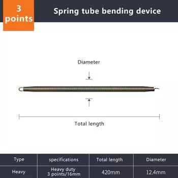 1 шт. Трубогиб ПВХ 16-25 мм Квадратный стальной проволочный трубогиб Ручной инструмент Гибочный пружинный проволочный трубогиб 420mm