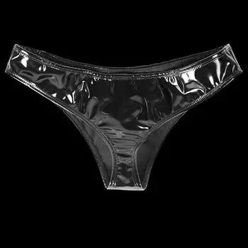 1 шт. трусы сексуальные яркие поверхности модные латексные индивидуальное нижнее белье лакированная кожа S