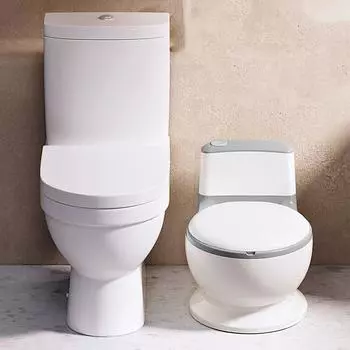 1 шт. Туалет для обучения навыкам горшка для детей, прочный пластиковый материал, реалистичный дизайн для детей, сиденье для обучения навыкам горшка серый