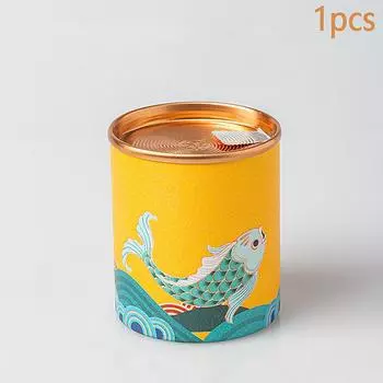 1 шт., твердая мини-пустая жестяная банка для чая, бытовая герметичная банка для зеленого и черного чая, портативная дорожная маленькая упаковочная коробка для чая, бумажная банка для хранения синий