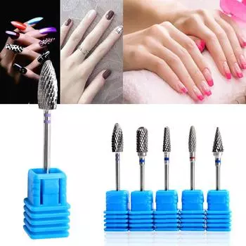 1 шт. твердосплавное сверло для ногтей с нано-покрытием, гель для удаления полировки, маникюрный инструмент серебряный