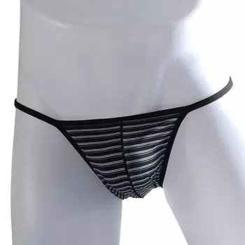 1 шт. U-образный выпуклый мешочек с низкой талией, бикини, полосатые стринги, удобное мужское нижнее белье, сексуальные трусы, модные, дышащие S