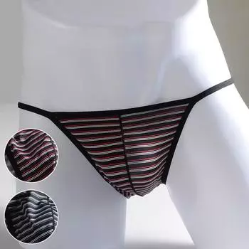 1 шт. U-образный выпуклый мешочек, сексуальные стринги, полосатые бикини, удобное мужское нижнее белье, модные трусы с низкой талией, дышащие XL