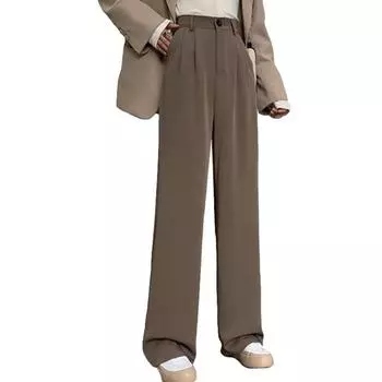 1 шт., удобные женские офисные классические однотонные брюки с высокой талией, широкие брюки 2XL розовый