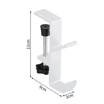 1 шт. Удобный домашний дверной крючок для подвешивания, практичный однотонный регулируемый крючок для края стола, подходящий для домашнего стола, настенный крючок для хранения белый