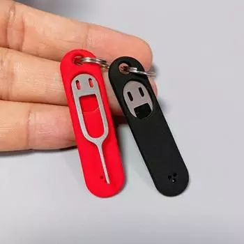 1 шт. Удобный извлекатель карт, износостойкий, прочный штифт для лотка SIM-карты с силиконовым чехлом чёрный