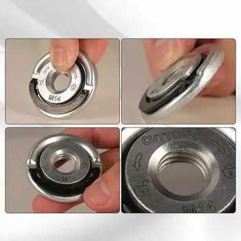 1 шт., угловая шлифовальная машина с резьбой M14, самоблокирующаяся прижимная пластина, угловая шлифовальная машина, прижимная пластина, быстросъемная фланцевая гайка, инструменты для патрона