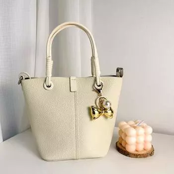 1 шт., украшение для автомобильного ключа, подвеска в виде корейского банта, брелок, симпатичная сумка для наушников, чехол с жемчужным бантом серебряный