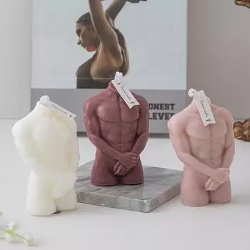 1 шт., украшение для дома, мужское и женское тело, ароматерапевтическая свеча 3D, восковые ароматизированные свечи A серый