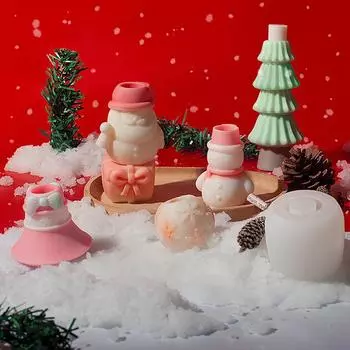 1 шт., украшение для дома, рождественский стиль, мягкая силиконовая форма для изготовления рождественского оленя, Санта-Клауса, ароматерапевтической свечи