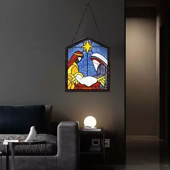 1 шт., украшение для дома, садовое украшение, окно, ручная работа, вера, цвет, Иисус, картина, орнамент