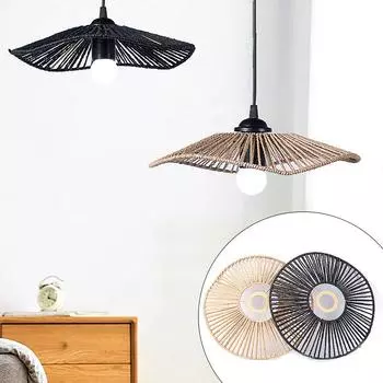 1 шт., украшение для дома, украшение для дома, аксессуар для абажура, имитация ротанга, пасторальный стиль чёрный