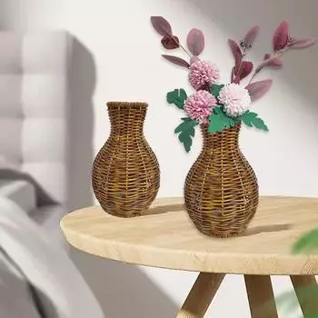 1 шт., украшение для дома в деревенском стиле, ваза для вечеринки, свадебные настольные украшения, цветочная корзина, имитация ротанга