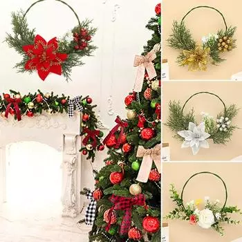 1 шт., украшение для двери, имитация цветочной сцены, рождественский венок, подвесной орнамент, ягоды