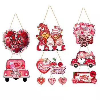 1 шт. Украшение для двери, нарядная подвесная картонная бумага, украшение на День святого Валентина, подвесное украшение для двери, свадебные принадлежности, праздничная вечеринка