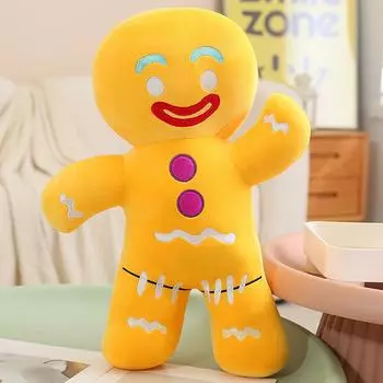 1 шт., украшение для комнаты для вечеринки, рождественская кукла, украшение в виде бисквитного человечка, кукла-пряничный человечек, подушка, игрушка, плюшевый детский подарок Navidad 18CM